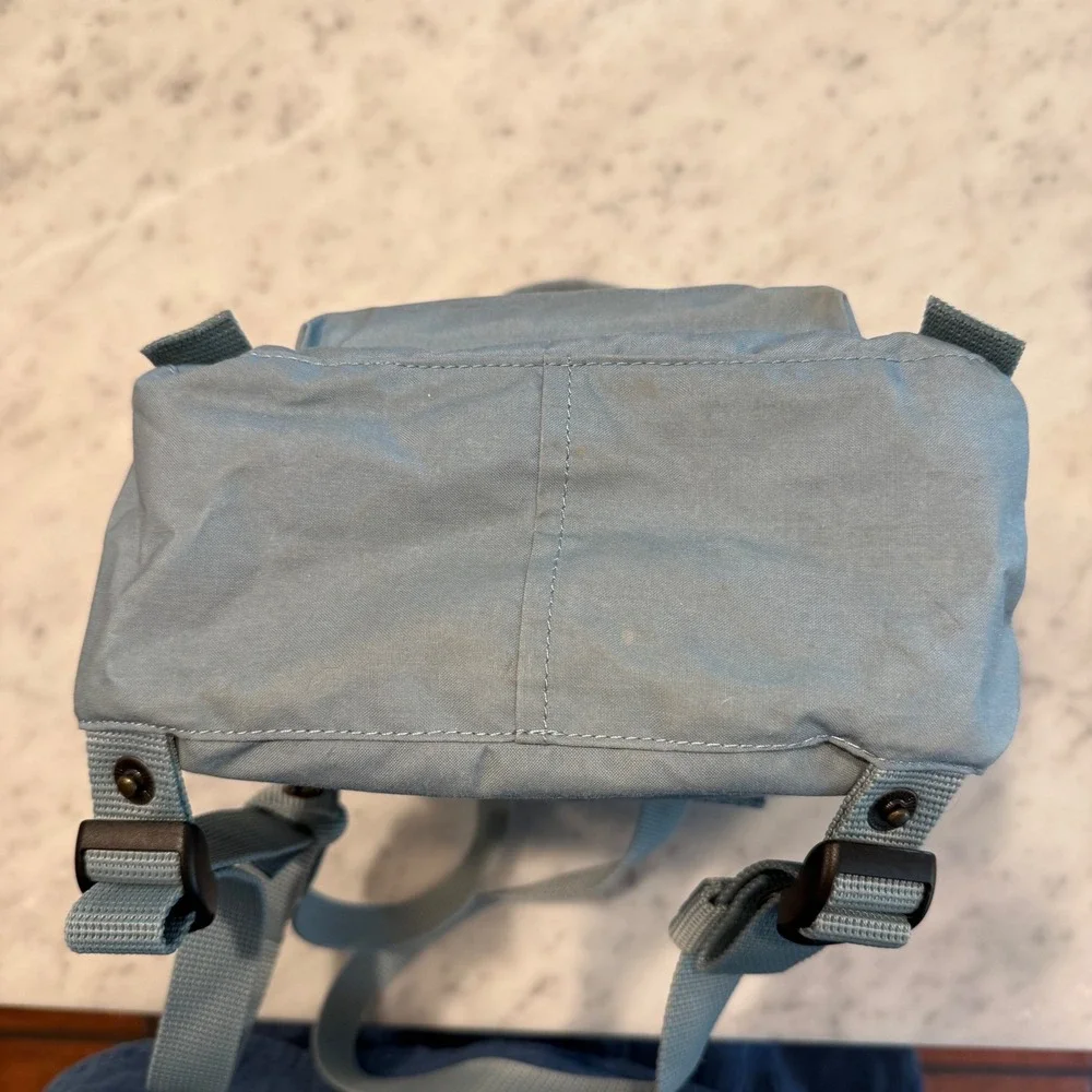 Fjallraven Kanken‎ Mini Backpack Blue Vinylon F Adjustable Straps Small Bag